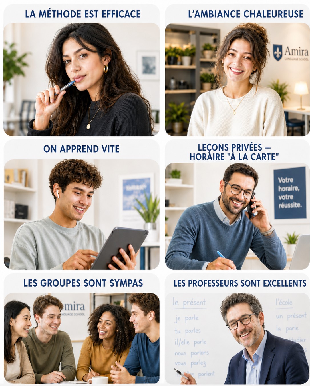 Amira teacher explaining a French lesson clearly